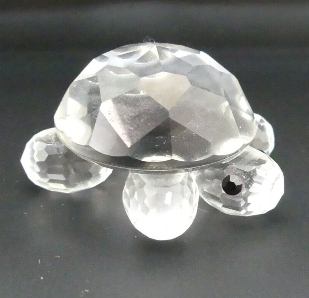 Vintage Mini Crystal Turtle Figurine Retired w/ Box New Animal Collectible Gift